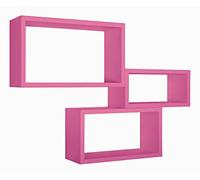 Sanitec 3 estantes de Pared, Madera, Fucsia 15,5 x 45,0 x 27,0 cm