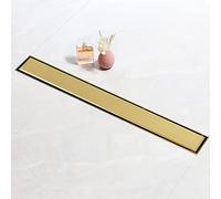 SaniteModar Canaleta de Ducha Dorado 100cm, Sumidero Ducha con Sifón y Filtro, Desague Ducha, Panel 2 en 1