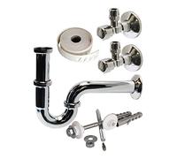 Sanitop-Wingenroth 22313 3 Schell-Kit de instalación para Lavabo 32 mm, Metal Cromado, Cromo, 1 1/4 Zoll x 32mm