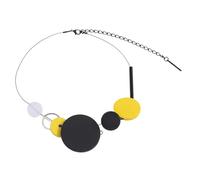 Sanixa Karma NH10323419 - Collar para mujer de madera de 50 cm, color rojo, negro, azul, rosa o amarillo, cadena ajustable para mujer, cadena de madera, moderna, 50 x 5 cm, Madera Plástico, No es una