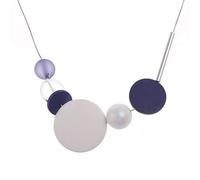Sanixa Karma NH10323419 - Collar para mujer de madera de 50 cm, color rojo, negro, azul, rosa o amarillo, cadena ajustable para mujer, cadena de madera, moderna, 50 x 5 cm, Madera Plástico, No es una