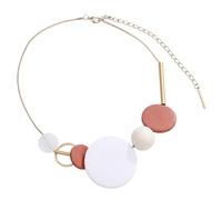 Sanixa Karma NH10323419 - Collar para mujer de madera de 50 cm, color rojo, negro, azul, rosa o amarillo, cadena ajustable para mujer, cadena de madera, moderna, 50 x 5 cm, Madera Plástico, No es una