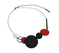 Sanixa Karma NH10323419 - Collar para mujer de madera de 50 cm, color rojo, negro, azul, rosa o amarillo, cadena ajustable para mujer, cadena de madera, moderna, 50 x 5 cm, Madera Plástico, No es una