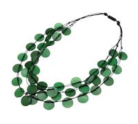 Sanixa Karma NH10355787 Statement - Collar de madera para mujer (55 cm, cadena de madera, 55 cm), color verde