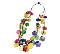 Sanixa Karma NH10355787 Statement - Collar de madera para mujer (55 cm, cadena de madera de 55 cm), diseño moderno, 55 x 4 cm, Textil Madera, Sin piedra preciosa