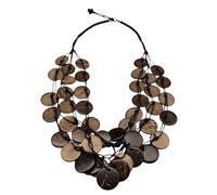 Sanixa Karma NH10355787 Statement - Collar de madera para mujer (55 cm, cadena de madera de 55 cm), diseño moderno, 55 x 4 cm, Textil Madera, Sin piedra preciosa