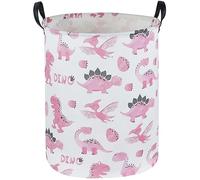 Sanjiaofen Cesta de dinosaurio rosa, cesta de lavandería para niños, cestas de almacenamiento rosas para decoración de habitación de niños y niñas, cesta de dinosaurio, organizador de juguetes, cesta