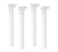 SANJIAOJIA 4 Piezas Patas Plegables para Mesa,Patas de Escritorio de Metal,Pies de Soporte Hierro 90° para Muebles,Repuesto para Ordenador Portátil,Armario,Sofás,Incluye Tornillos (40cm,White)
