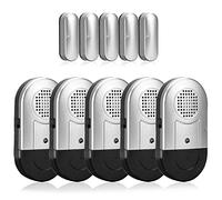 SANJIE Alarma de puerta para niños de seguridad en el hogar, alarma de apertura inalámbrica de 120 dB con batería para pacientes con demencia, seguridad, frigorífico, piscina, plata, 5 unidades