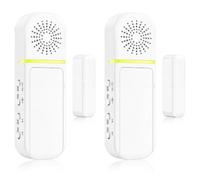 SanJie Timbre de puerta y alarma de apertura de puerta izquierda, retardo instantáneo o 30s/1/2 min, 27 campanillas, silencio a 110 dB, alarma de puerta de entrada para negocios, hogar, nevera