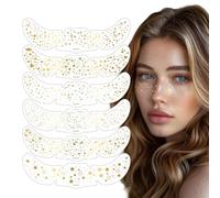 SANJSJHXJ 6 pegatinas de tatuaje con purpurina, resistentes al agua, papel dorado, maquillaje para festival, ropa de mujer, pecas, henna, pecas brillantes, elementos esenciales para fiestas de