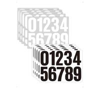 SanKristo 10 de Hojas Pegatinas Números Adhesivos, 10 CM Numeri Adesivi, Impermeables Vinyl Numero Puerta Exterior Pegatina, Large Number Stickers para Puertas, Coches y Botes de Basura (Negro+Blanco)