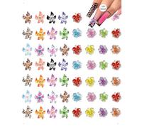 SanKristo 100 Piezas de Accesorios 3D para Uñas con Flores, Decoraciones de Uñas Coloridas, Set di Decorazioni Unghie in Resina con Fiori di Hawaiano per le Donne, Decorazioni DIY per Unghie, 2 Design