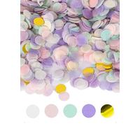 SanKristo 10000 Piezas Confeti Fiestas Multicolor Redondo Decoración, Decoración Mesas Confeti Suave Multicolor Lámina Papel Tul Globo Caja Regalo Puntos Cumpleaños Bodas Fiestas Aniversarios 100g