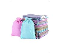 SanKristo 15 Bolsas de Yute Pequeñas con Cordón, 10 x 14 cm, Sacos de Fiesta Reutilizables, 5 Colores, Sachet Toile de Jute, Bolsas de Regalo para Joyas, Dulces, Bodas, Navidad