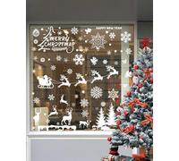 SanKristo 193 Piezas Reutilizables Pegatinas Navidad para Ventanas, Vetrofania Navideñas Autoadhesivas, Pvc Vinilos Navidad Ventanas Decoración con Neve, Renos, para Salón, Habitación, Cristal