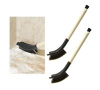 SanKristo 2 Piezas Cepillo de Limpieza para Hendiduras con Cerdas Duras, Cepillo de Limpieza 3 en 1 Multiusos con Pinza para el Pelo, Escobilla de Baño en Forma de V con Cabeza de Espátula (Beige)