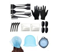 SanKristo 20 Piezas Kit Herramientas de Tinte para Coloración Cabello, con Gorro Tinte Peluqueria Ganchos Cepillo Tinte Cabellos Tazón Teñir Pinzas Cabello Guante Oído Cubre para Bricolaje Casa Salón