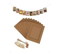 SanKristo 20 Piezas Marco de Fotos de Papel Kraft, 11,5 X 15,5 cm Colgar Fotos con Pinzas y Cuerda, DIY Marco Foto Carton Papel, Decoración de Pared para Boda Fiesta Cumpleaños Guirnalda Fotográfica