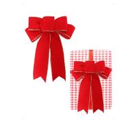 SanKristo 20 x 24 cm Grandes Rojos Lazos Terciopelo navideños, Arcos Puertas, árboles, Coronas, Embalaje Fiestas, árbol Navidad Chimenea Puerta Entrada Decoraciones Regalos Manualidades cumpleaños