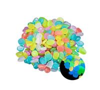 SanKristo 200 Piezas Piedras Luminosas, Arena Luminosa Colorida, Piedras Decorativas Guijarros en Colores Mixtos para Exteriores para Jardín Hogar Aire Libre Parques Peceras Acuario