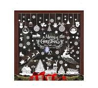 SanKristo 236 Piezas Reutilizables Pegatinas Navidad para Ventanas, Vetrofania Navideñas Autoadhesivas, Pvc Vinilos Navidad Ventanas Decoración con Neve, Casa, Renos, para Salón, Habitación, Cristal