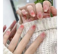 SanKristo 24 Piezas Cuadrado Gradiente Press on Uñas, Purpurina Uña Artificial Ombre de Rosa, Uña Falsas Reutilizables de Uñas Postizas Autoadhesivas Para Mujeres y Niñas