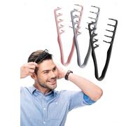 SanKristo 3 Piezas Peine Texturizador Hombre, Peine Texturizador Plegable, Peines Volumen Ligero, Peines Texturizante para Rizos, Texture Comb Hombre Mujer, Herramienta Volumen Raiz, Negro Rosa Gris