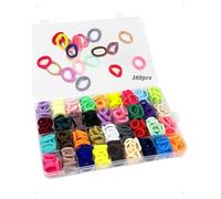 SanKristo 360 Piezas Gomas de Pelo Niña, 36 Colores Bandas Elásticas para el Cabello, Pequeñas Gomillas Pelo Sin Costuras Niña, Coletero de Algodón para Niñas, Lazos Pelo para Niñas Bebé