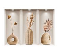 SanKristo 3D Planta Jarrón Pegatinas de Pared 3PCS