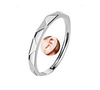 SanKristo Aro de Titanio para la Nariz, Pendientes Tipo Clip con Bisagra en Forma de Diamante para Mujeres, Joyas para Perforaciones en las Orejas, Perfectos para el uso Diario, 8 mm, Plateados