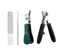 SanKristo Juego de Cortauñas Curvos, Cortauñas para Uñas Encarnadas con Acero Inoxidable Ultraafilado Inclinado, Cortauña para Uñas Gruesas de Personas Mayores con Lima y Herramienta (Verde + Negro)