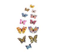 SanKristo Mariposa 3D Pegatinas de Pared 12 PCS, Brillo en la oscuridad de Doble Capa Magnética Mariposa con Adhesivo, Colorido Arte Decorativos Artesanía Habitación Accesorios Nevera Pegatinas