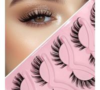 SanKristo Pestanas Cluster en Tira, 5 Pares de Pestañas Ojo Zorro, Pestañas Postiza Kit de Extensión Lash, Lashes Gruesas y Esponjosas para Principiantes, 8-12 Mm