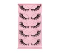 SanKristo Pestanas Cluster en Tira, 5 Pares de Pestañas Ojo Zorro, Pestañas Postiza Kit de Extensión Lash, Lashes Gruesas y Esponjosas para Principiantes, 11-21 Mm
