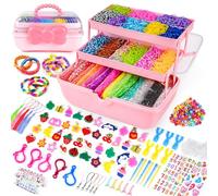 Sanlebi 15000+ PCS Gomas Para Hacer Pulseras Kit - 32 Colores DIY Gomitas para Pulseras y Collares Elasticas Colores Loom Bands Bricolaje Manualidad Regalos para Niños Niña