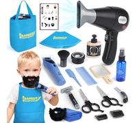 Sanlebi Barber Shop - Juguete de Simulación de Peluquería para Niños a Partir de 3 Años, Kit de Afeitado Con Secador de Pelo y Afeitadora Eléctrica