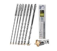 SANLEETEK Juego de Brocas SDS Plus 7PCS 160mm Brocas para Hormigón Broca SDS Plus para Martillo para Mampostería Ladrillo Granito Hormigón Bloque, 5/6 * 2/8 * 2/10/12mm