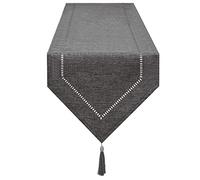 SANLEHAUSE Camino de Mesa Lino Gris 32 x 220 cm, Camino de Mesa, Liso, Moderno, Camino de Mesa de Fácil Cuidado para Mesa de Comedor, Mesa de café, Restaurante, Decoración