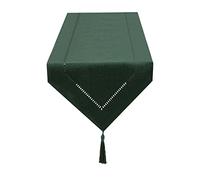 SANLEHAUSE Camino de Mesa Lino Verde Oscuro 32 x 275 cm, Camino de Mesa, Liso, Moderno, Camino de Mesa de Fácil Cuidado para Mesa de Comedor, Mesa de café, Restaurante, Decoración