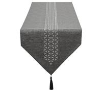 SANLEHAUSE Camino de Mesa Moderno Gris 40 x 270 cm, Lino Camino de Mesa Hueco, Liso, Elegante y de fácil Cuidado para Mesa de Comedor, Mesa de Centro, Restaurante, Decoración