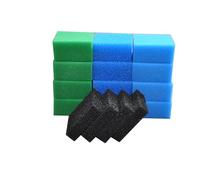 SANLILI Juego de esponjas de filtro de acuario compatibles para Juwel Compact/Bioflow 3.0/M (4 azules finas, 4 azules gruesas, 4 nitratos verdes, 4 esponjas de carbón activado)