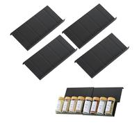 SANLIUBA Especiero Cajon，4Pcs Organizador Especias Cajon Cajón Modular para Especias con 24 Compartimentos Para Almacenar en la Cocina, Diseñado para Guardar Tarros de Especias (Negro)