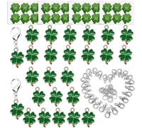 SANLIUSANJIU 24 unidades de amuletos de la suerte, colgantes y buena suerte, mini tréboles, amuletos de la suerte, manualidades, decoración, para Año Nuevo, cumpleaños, despedida, agradecimiento