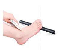 Sanliv Reposapiés de ducha esquinero, moderno antideslizante, superficie moleteada en acabado negro mate