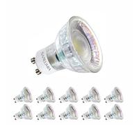 Sanlumia Bombillas LED GU10, 6W = 75W Halógena, 530Lm, Blanco Cálido (3000K), Ultra Brillante, Iluminación de Techo para Cocina, Oficina, o Baño,100° ángulo de haz, Paquete de 10