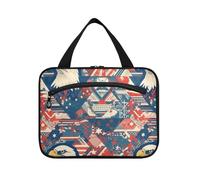 sanluoli American Bird - Neceser de viaje colgante con gancho, diseño de pájaros, color azul, rojo, salvaje, bolsa de maquillaje para accesorios de viaje, mochileros, bolsas de maquillaje para mujer