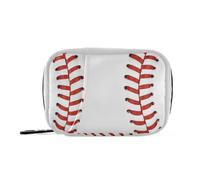 sanluoli Baseball Lines - Bolsa médica roja y blanca con compartimentos desmontables, práctico pastillero de viaje