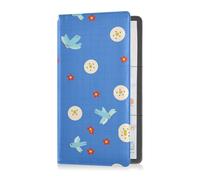 sanluoli Blue Bird Button Red Flower Cute Leather Registro y Seguro Tarjetero Accesorios para Documentos, Tarjetas y Licencia