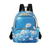 sanluoli Blue Daisy Hello Sunshine Bloom Spring Mochilas para mujer, a la moda, casual, bolsa de viaje para mujer, bolsa de hombro para viajes, deportes, gimnasio, Blue Daisy Hello Sunshine Bloom